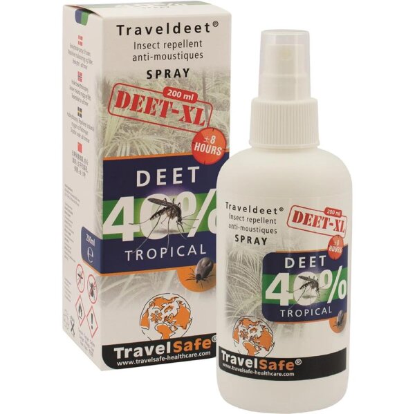 Travelsafe - TS0207 - Spray anti-insectes - TravelDeet - Diethyl-m-Toluamid 40% - 200ml
