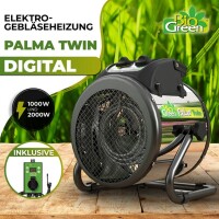 Bio Green - PAL-TD - Aérotherme "Palma TWIN" avec thermostat digital - 2 x 1000 Watt