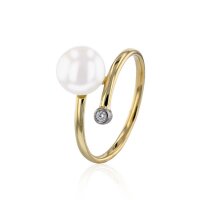 Luna-Pearls - 005.1029 - Bague - 750/-Or rose avec Perle...