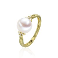 Luna-Pearls - 005.1057 - Bague - 750/-Or rose avec Perle...