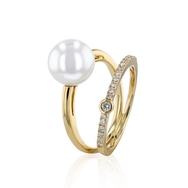 Luna-Pearls - 005.1060 - Bague - 585/-Or jaune avec Perle de culture deau douce