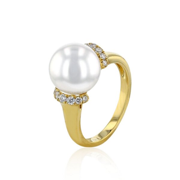 Luna-Pearls - 005.1063 - Bague - 585/-Or jaune avec Perle de culture deau douce