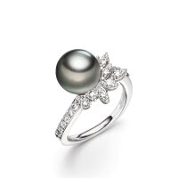 Luna-Pearls - 005.1080 - Bague - 750/-Or blanc avec Perle...