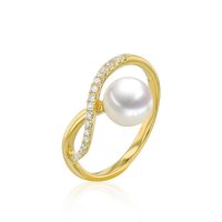 Luna-Pearls - 005.1103 - Bague - 750/-Or blanc avec Perle...