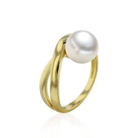 Luna-Pearls - 008.0585 - Bague - 750/-Or blanc avec Perle...