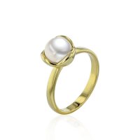 Luna-Pearls - 008.0586 - Bague - 750/-Or blanc avec Perle...